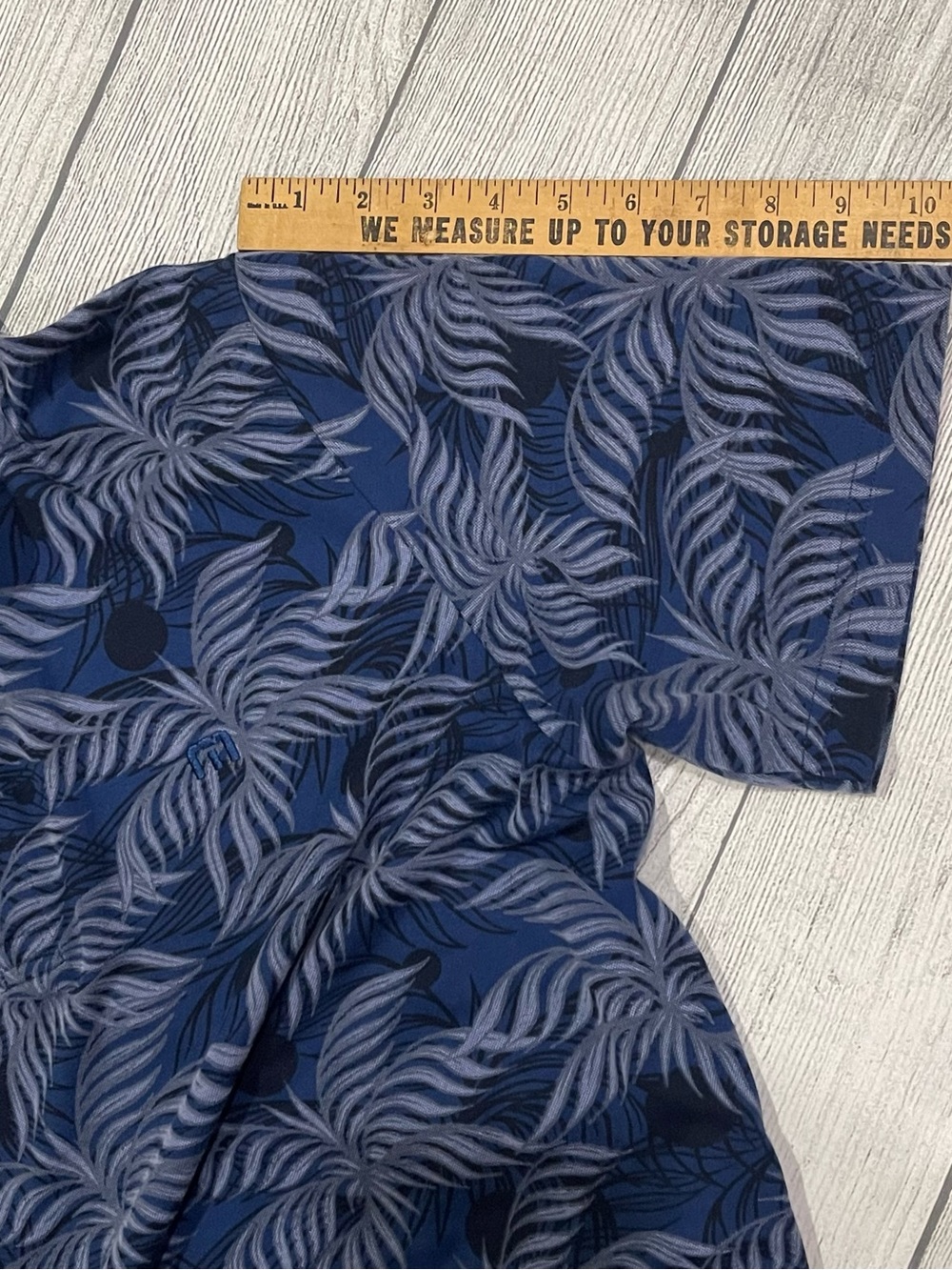 TravisMathew Mountain Down Tropical Palm Print Golf Polo Blue Performance XL - Picture 6 of 6